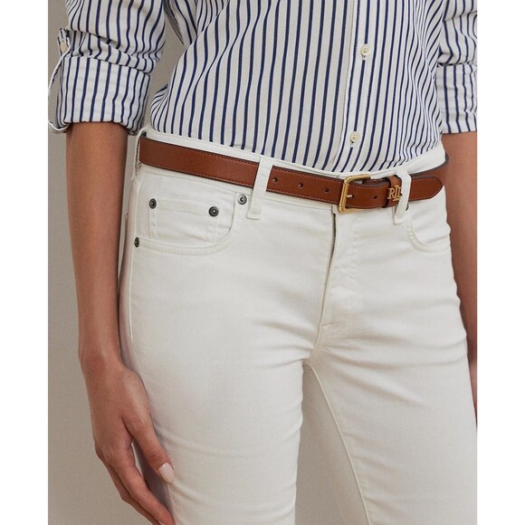 NWT $89.50 Lauren Ralph Lauren White Classic Straight Stretch Jeans Women Sz. 14 - Picture 3 of 16